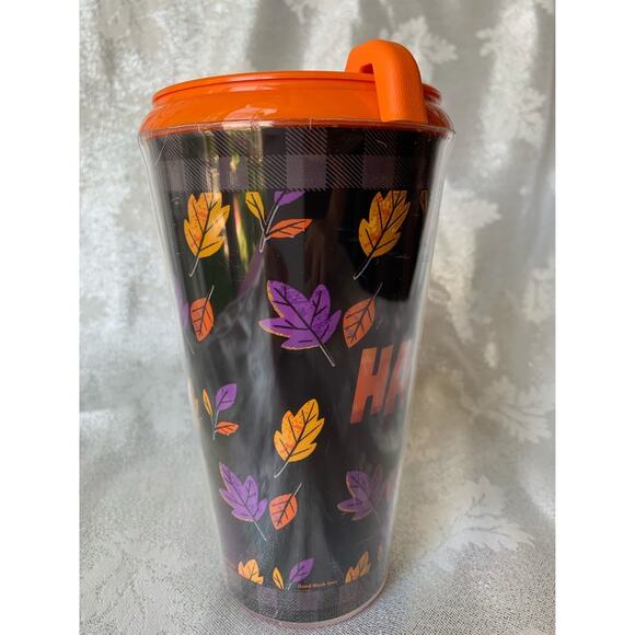 NEW Disneyland Halloween Pumpkin Mickey Mouse Black & Orange Tumbler Fall Cup - Picture 5 of 10